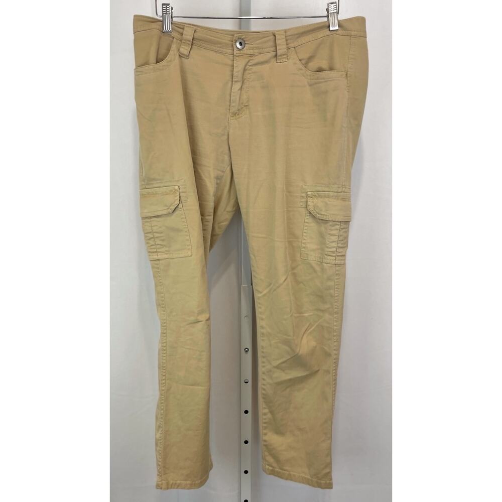 SUNDANCE Slim Ankle Cargo Pants Zip Fly Flat Front Pockets Tan Size 8 - Picture 9 of 9